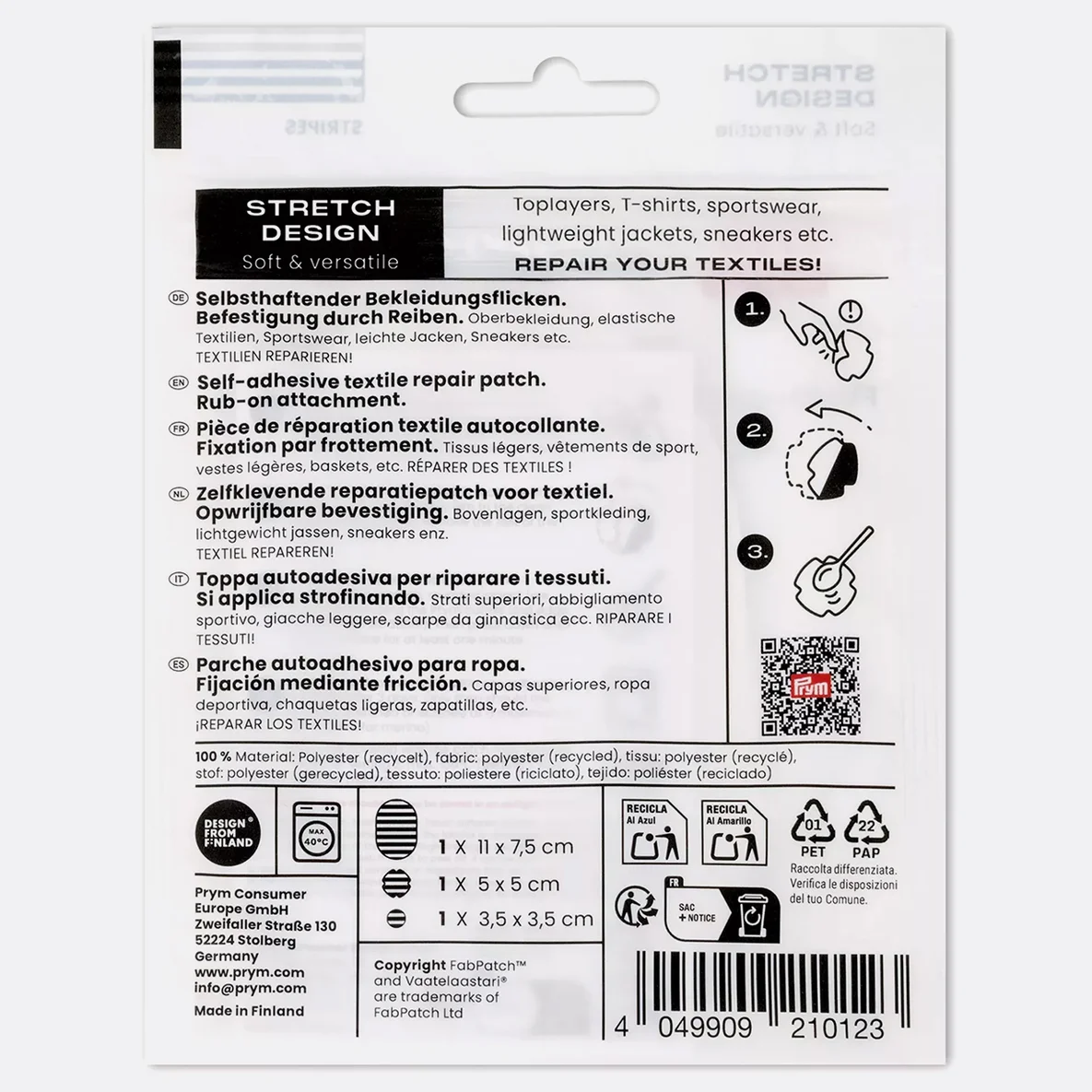 PRYM Rub-on Patch STRETCH Design Stripes