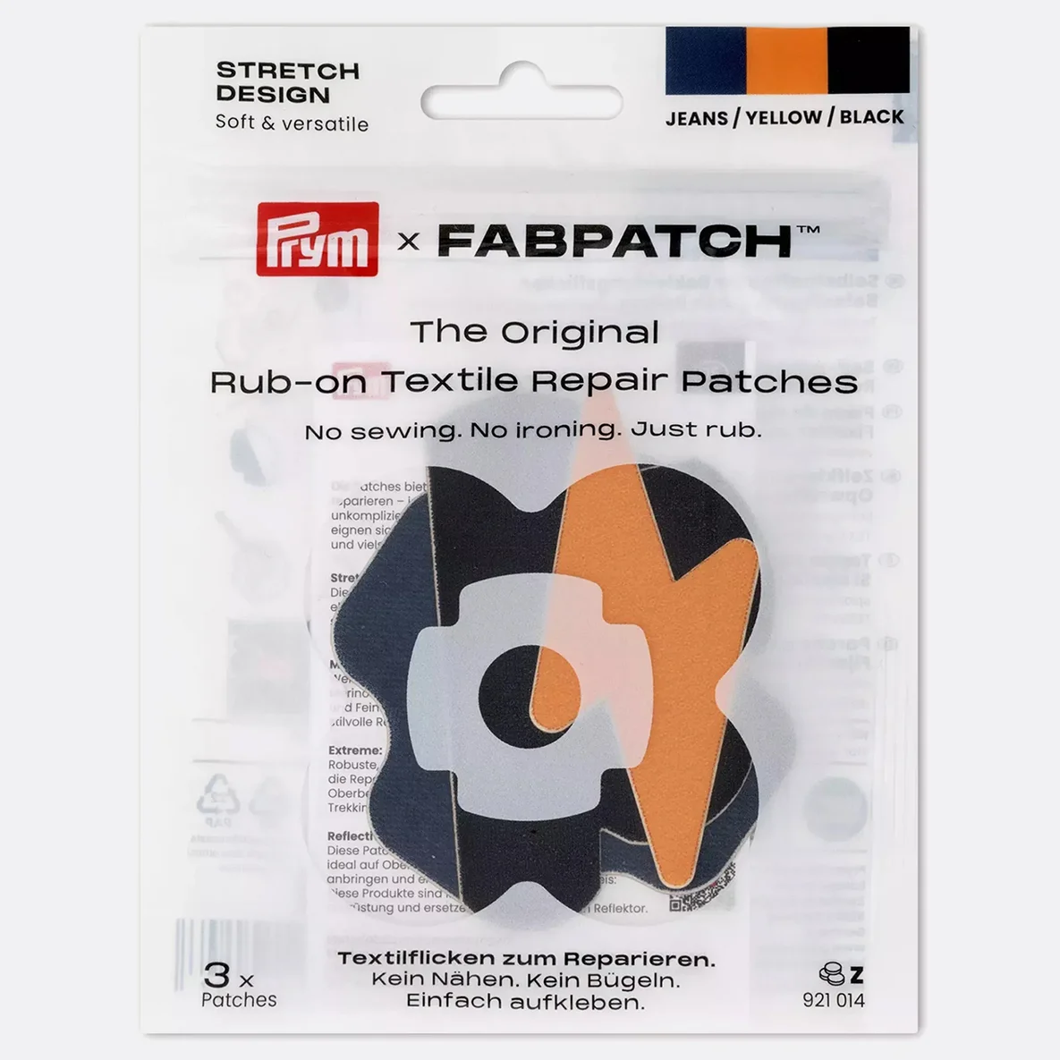 PRYM Rub-on Patch STRETCH Design 3 Stück Wolke Blitz