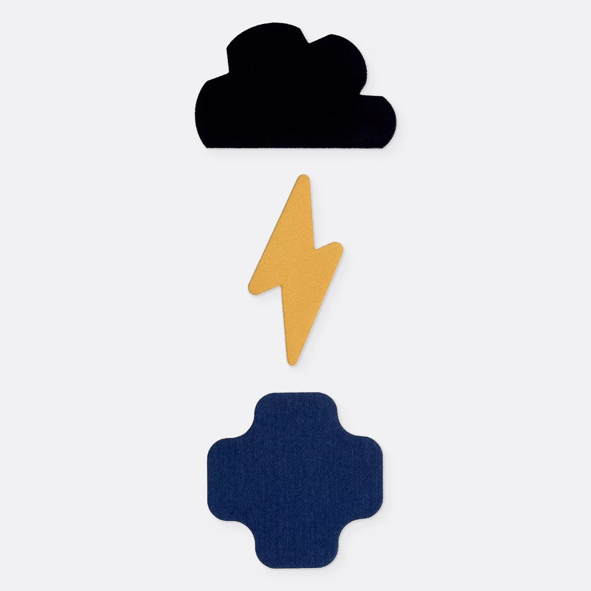 PRYM Rub-on Patch STRETCH Design 3 Stück Wolke Blitz