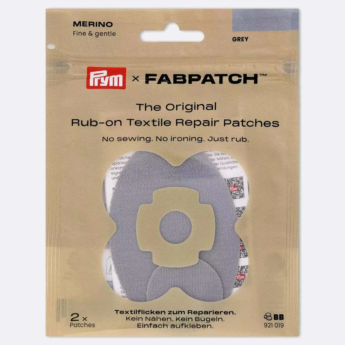 PRYM Rub-on Patch MERINO Hellgrau