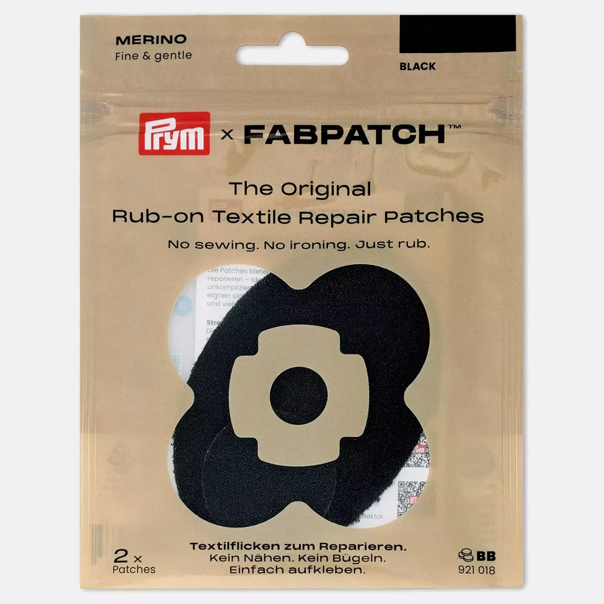 PRYM Rub-on Patch MERINO schwarz