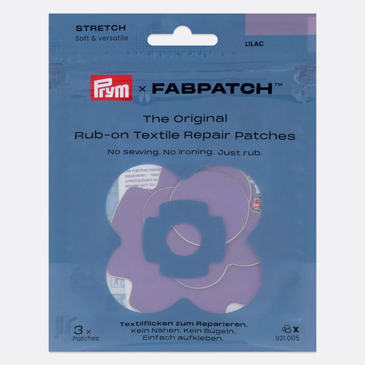 PRYM Rub-on Patch STRETCH 3 Stück Flieder