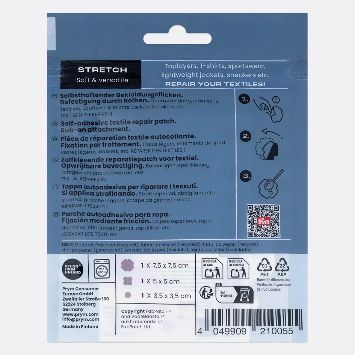 PRYM Rub-on Patch STRETCH 3 Stück Flieder