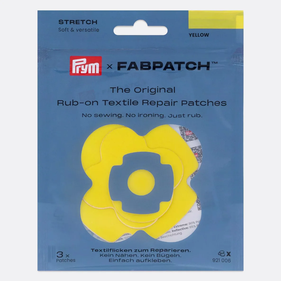 PRYM Rub-on Patch STRETCH 3 Stück Gelb