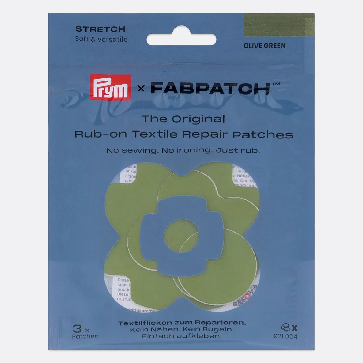 PRYM Rub-on Patch STRETCH 3 Stück Oliv