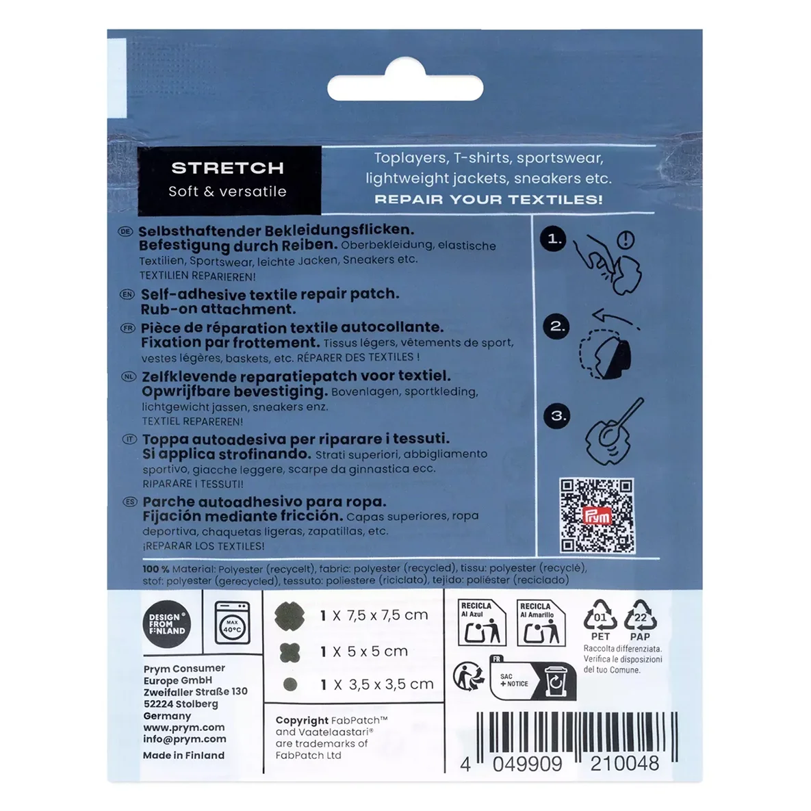 PRYM Rub-on Patch STRETCH 3 Stück Oliv