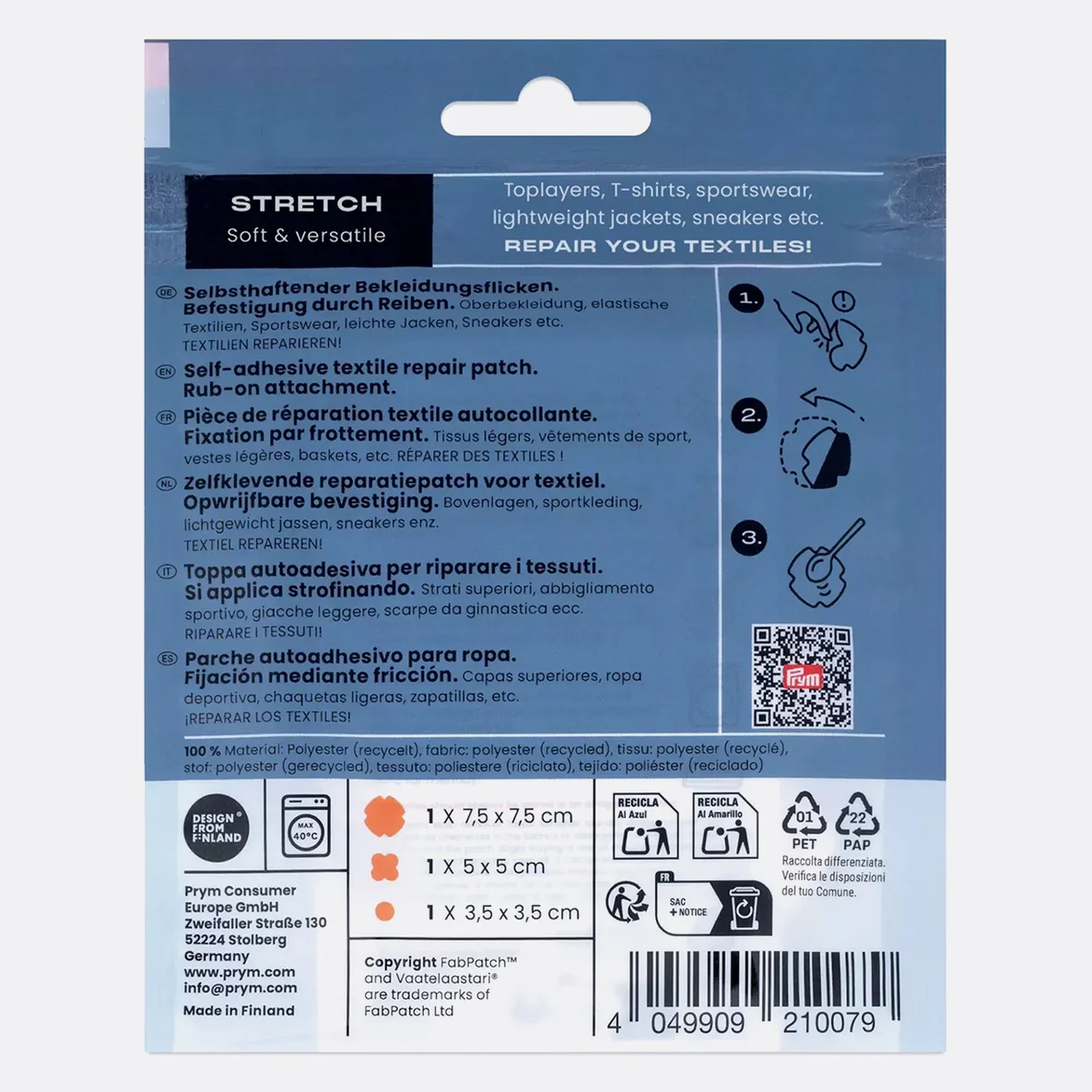 PRYM Rub-on Patch STRETCH 3 Stück Orange