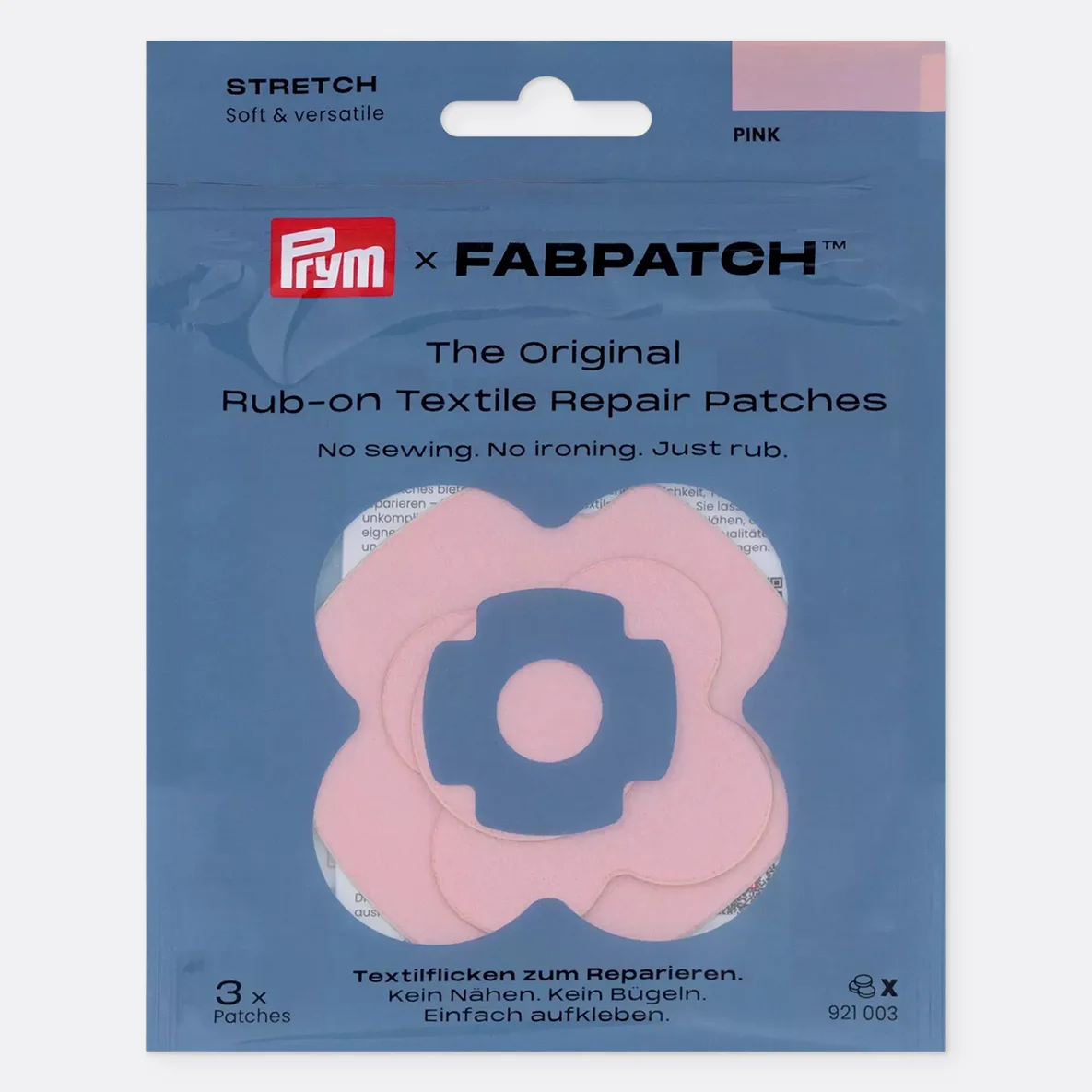PRYM Rub-on Patch STRETCH 3 Stück Rosa