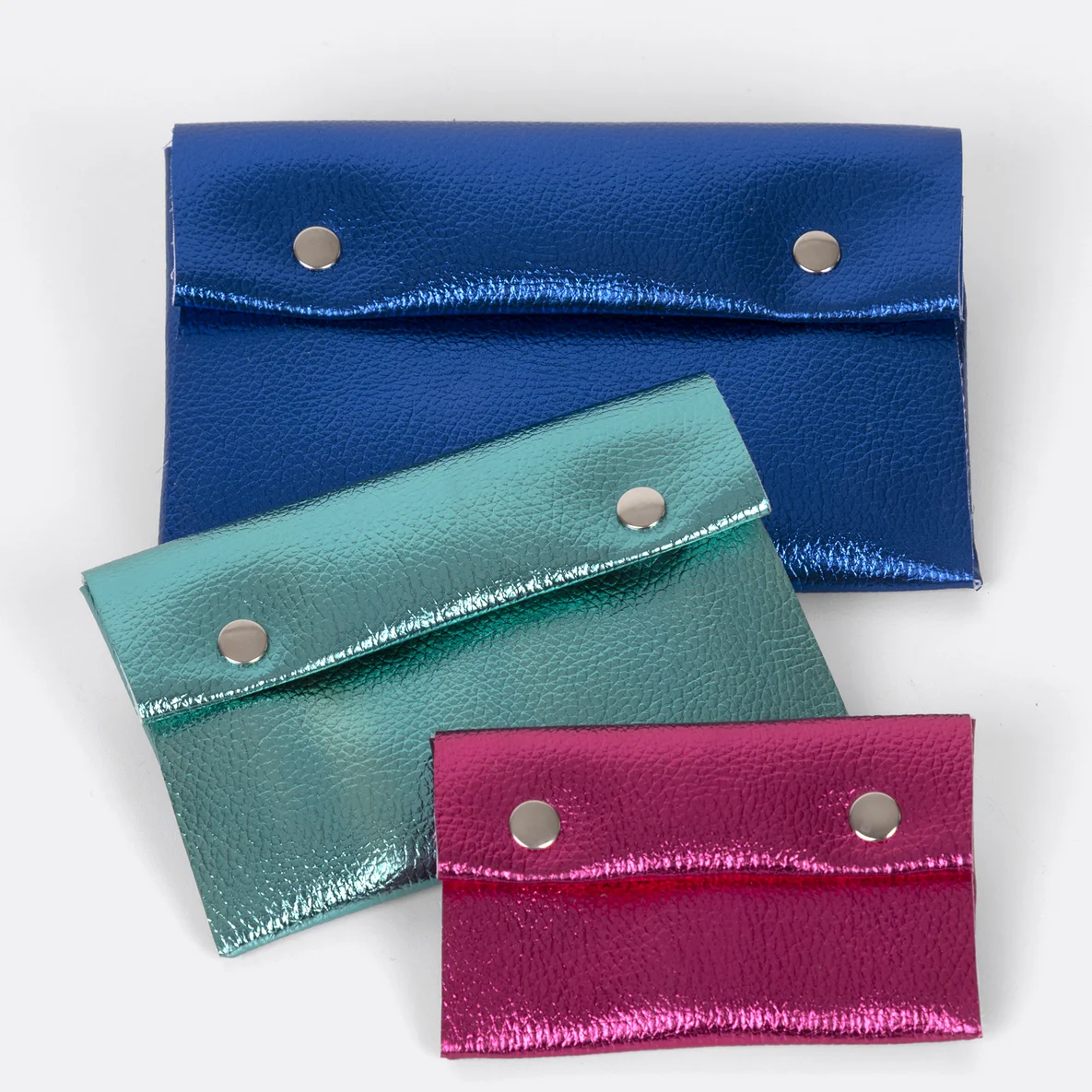 Schnittmuster Falttasche Kunstleder metallic DIY-tutorial