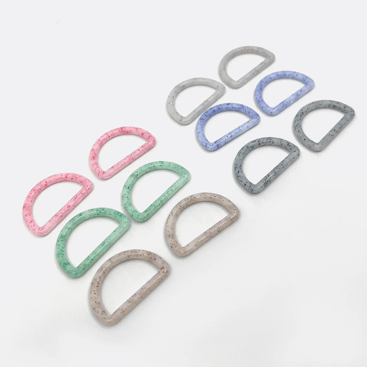 Kunststoff Taschenzubehör Set, 25mm, Marmor, D-Ringe