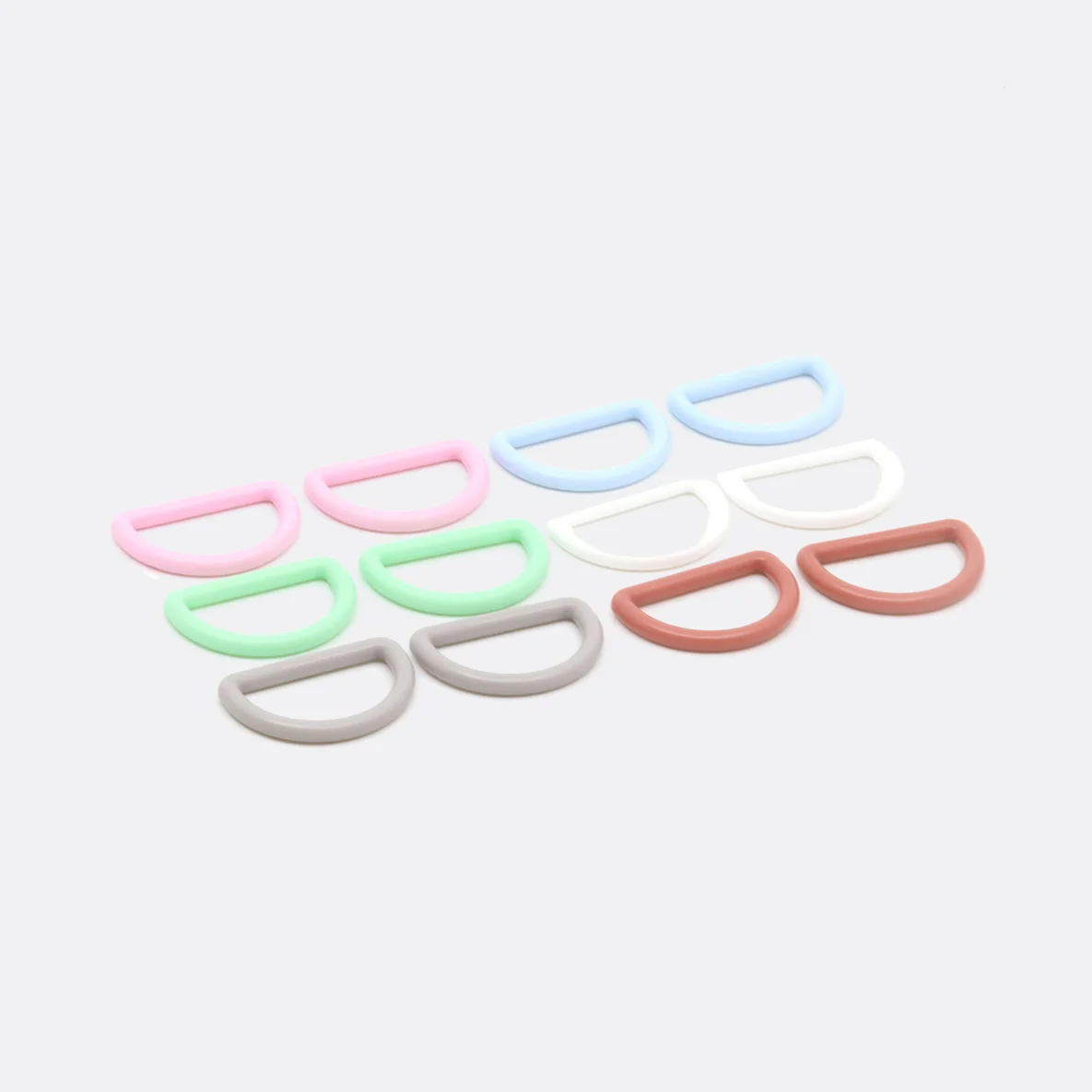 Kunststoff Taschenzubehör Set, 25mm, Pastell, D-Ring