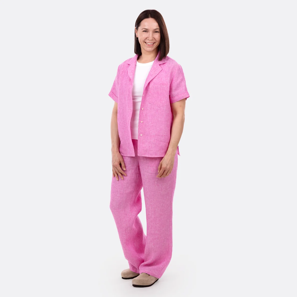 Leinenstoff meliert Sommer Outfit selber nähen