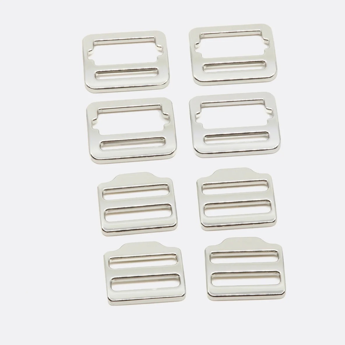 Metall Schieberverschluss 25mm Silber, 4 Stück