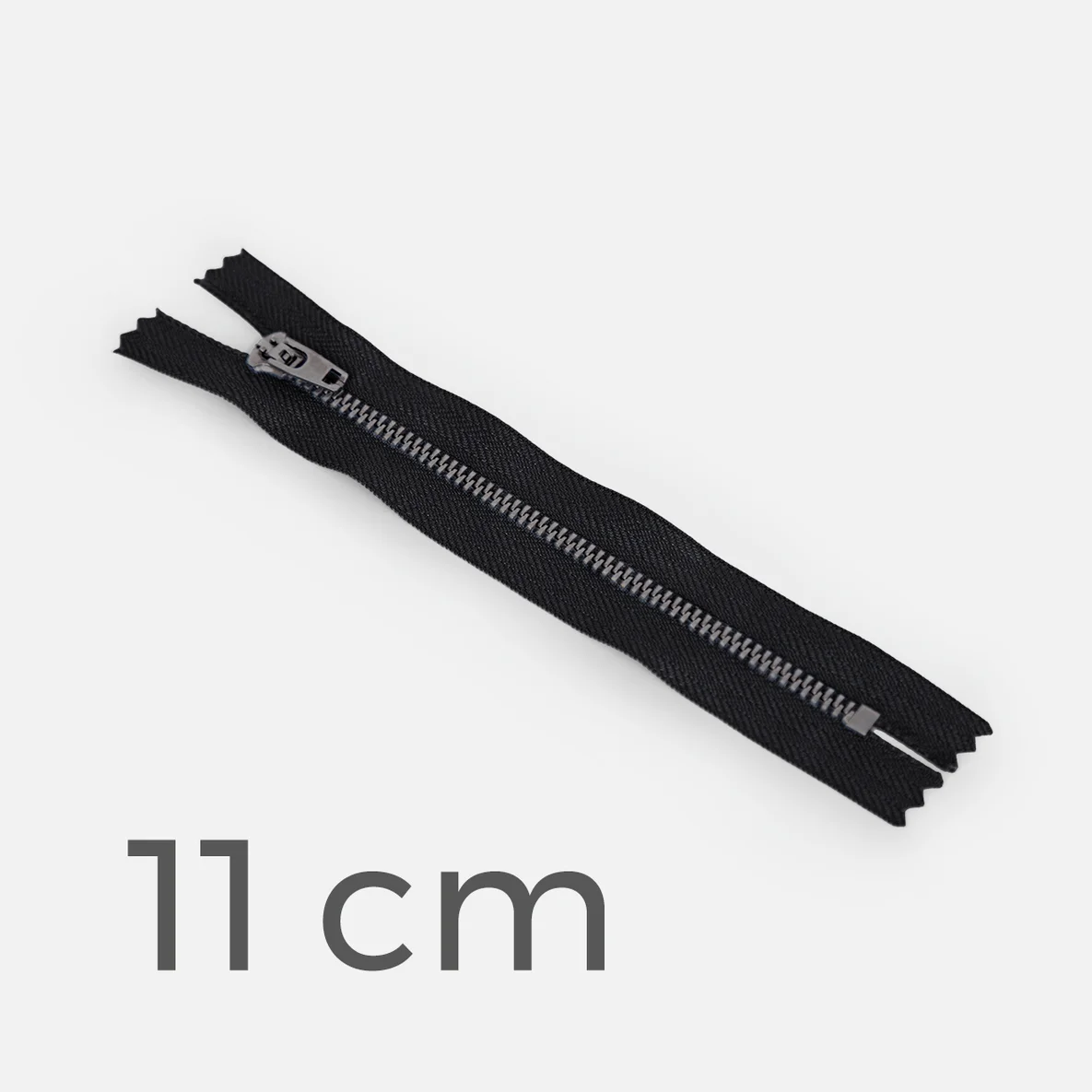 Jeans Reißverschluss 11 cm in Schwarz mit Zähnchen in Antique