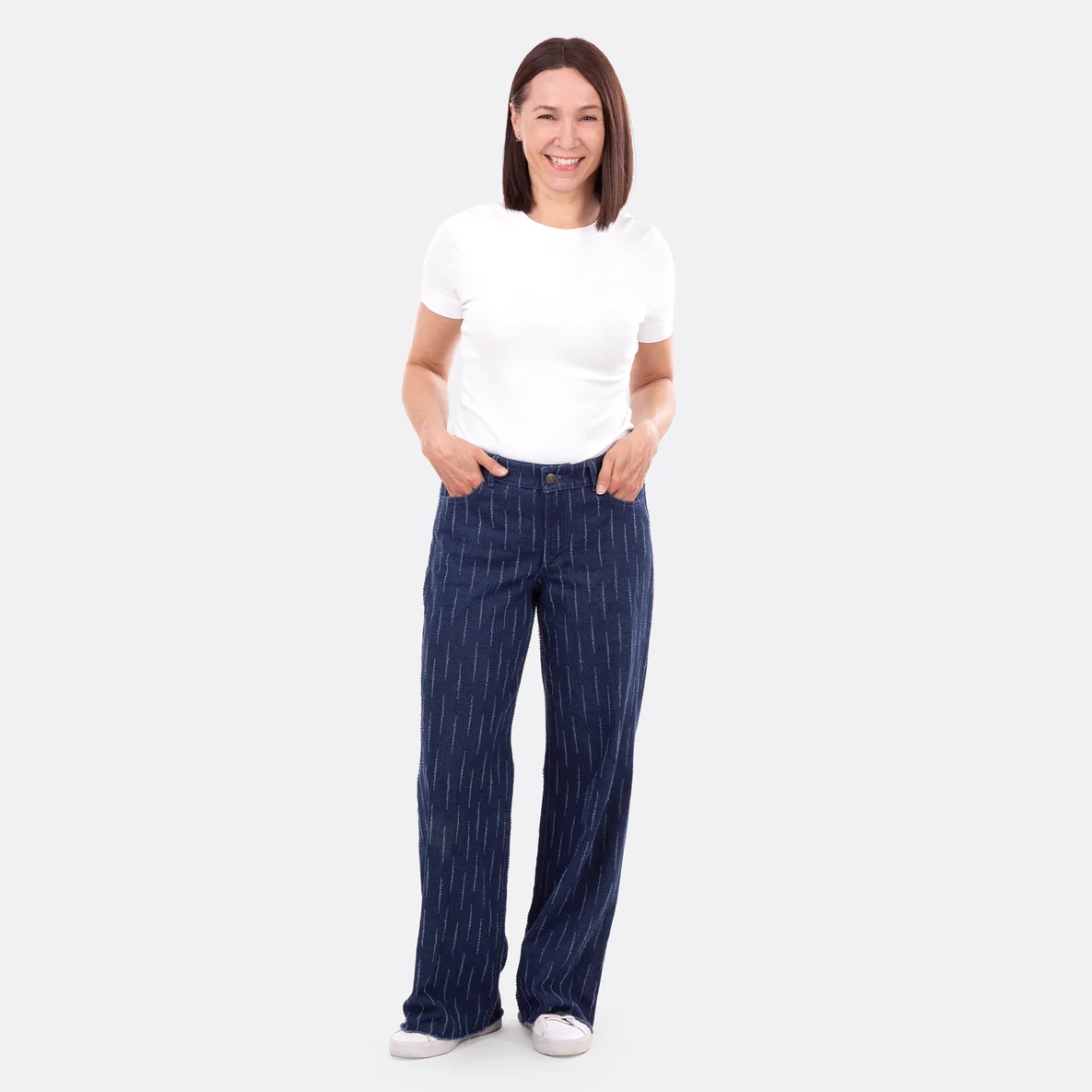 Damen Jeans Schnittmuster aus Hosenjeans Heavy Used Look