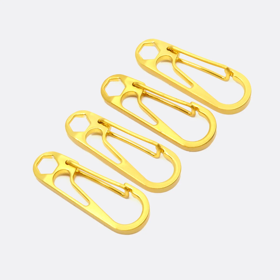 Kordelkarabiner Gold, 4 Stück