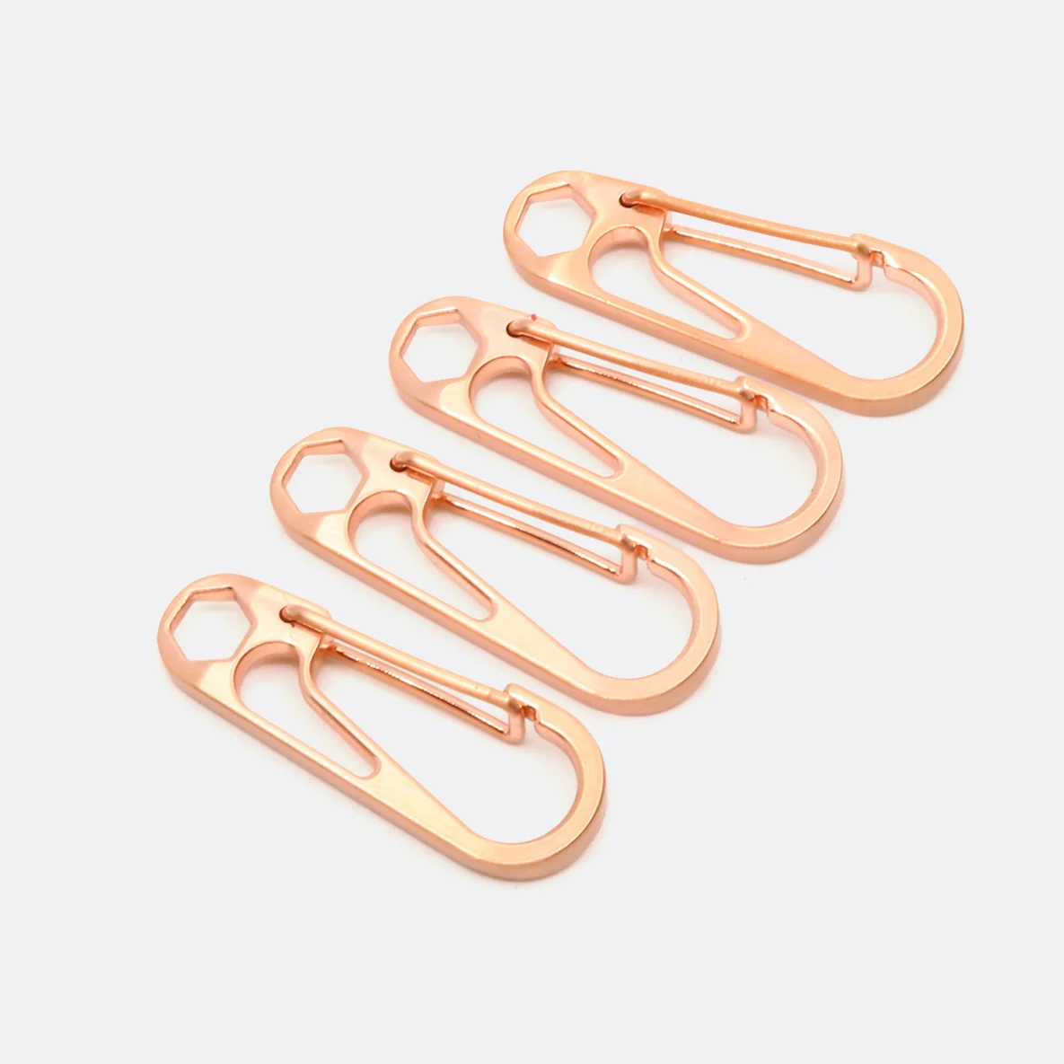 Kordelkarabiner Kupfer, 4 Stück