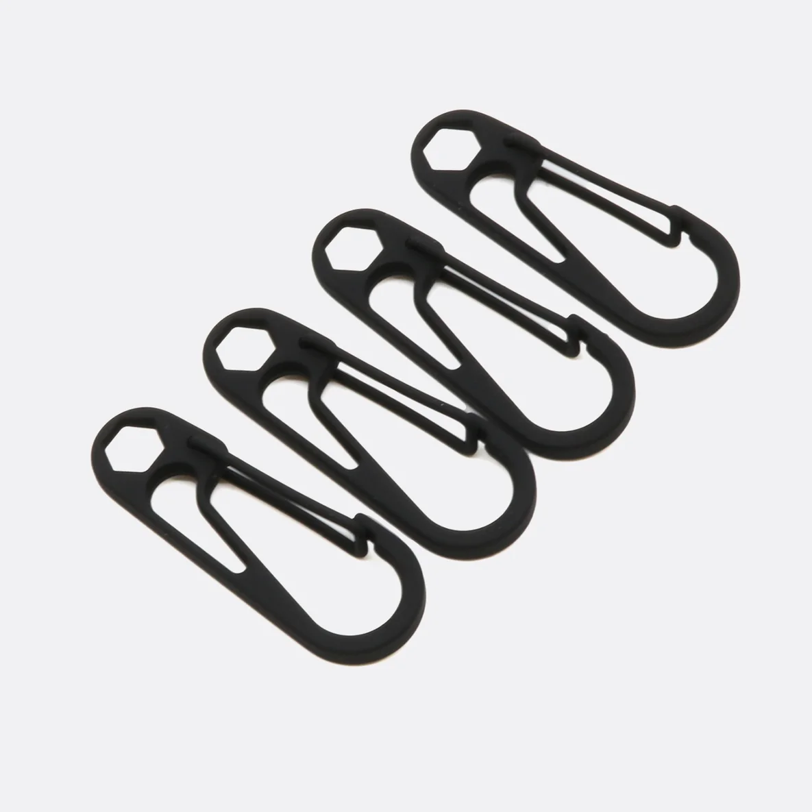 Kordelkarabiner Schwarz B5, 4 Stück