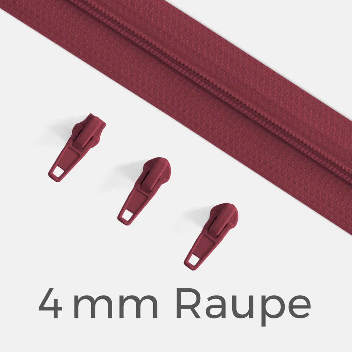 Endlos-Reißverschluss 4mm Raupe Helle Beere D525