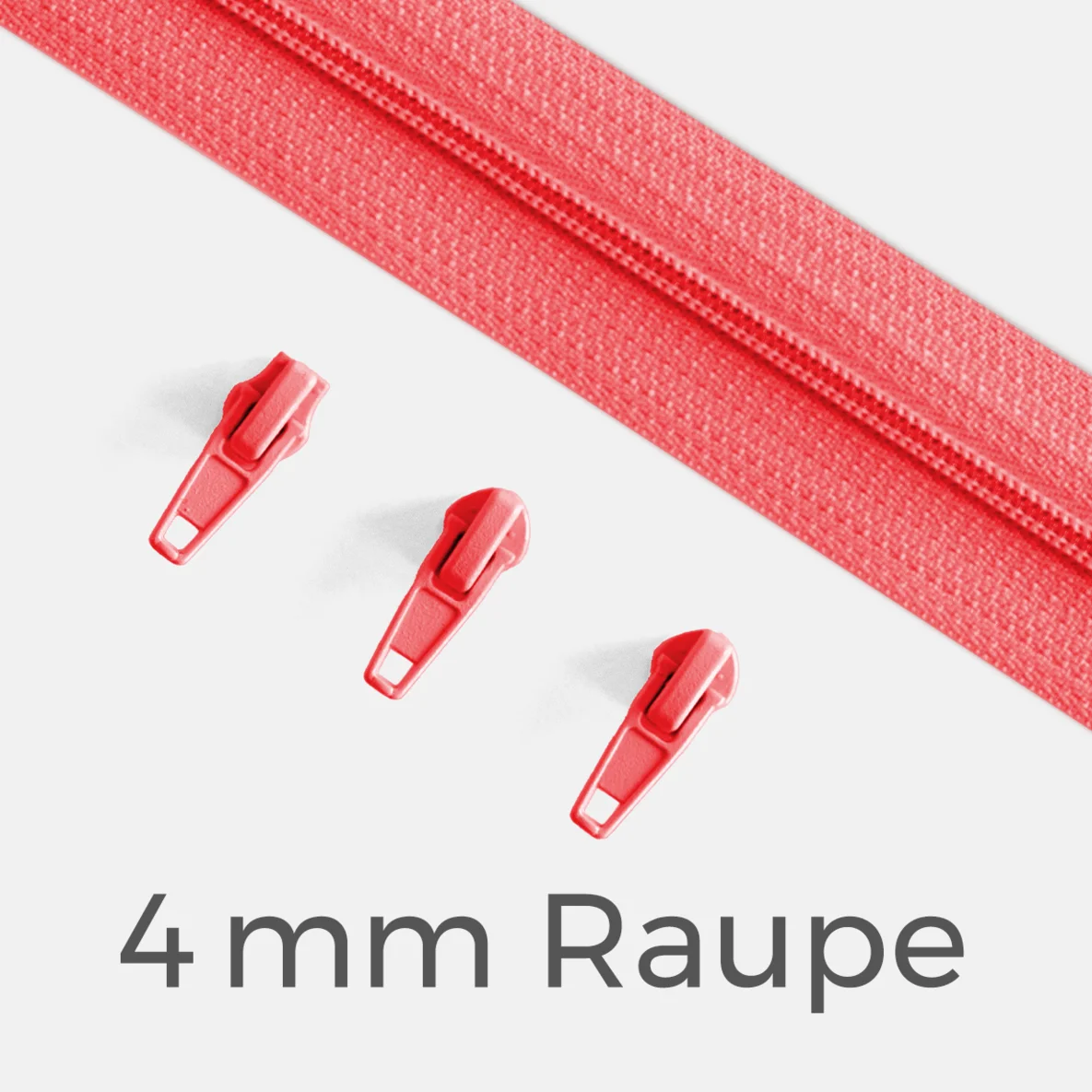 Endlos-Reißverschluss 4mm Raupe Neonorange PT805