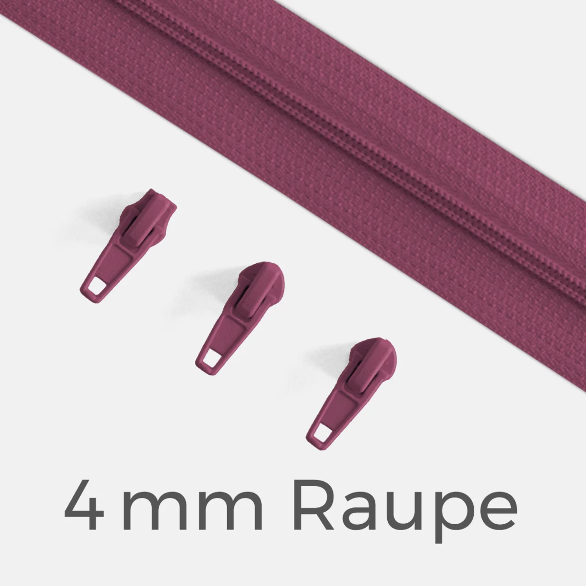 Reißverschluss Endlos Perlonraupe 4mm Zipper Dunkles Altrosa D285