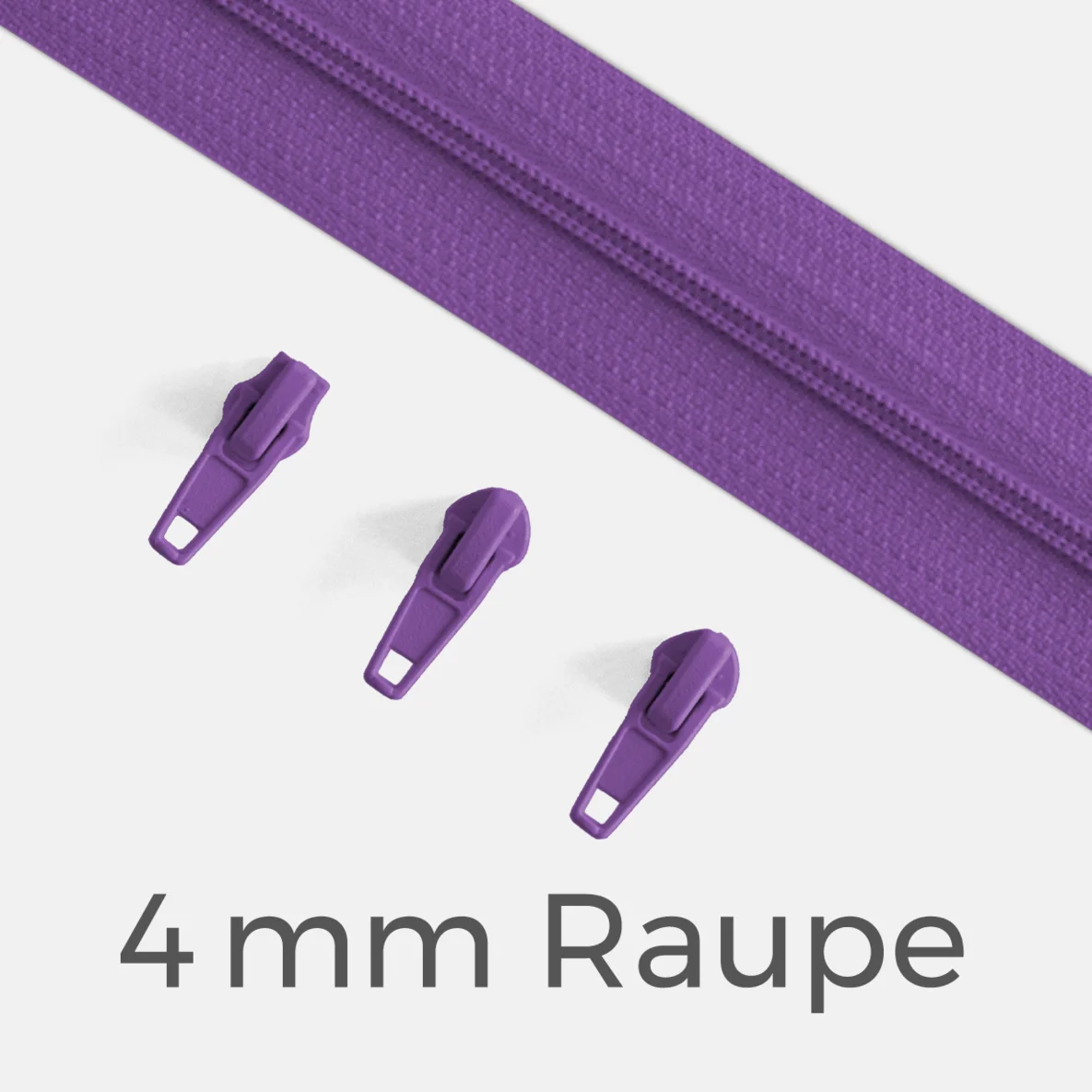 Reißverschluss Endlos Perlonraupe 4mm Zipper Lila (Mittel) B41