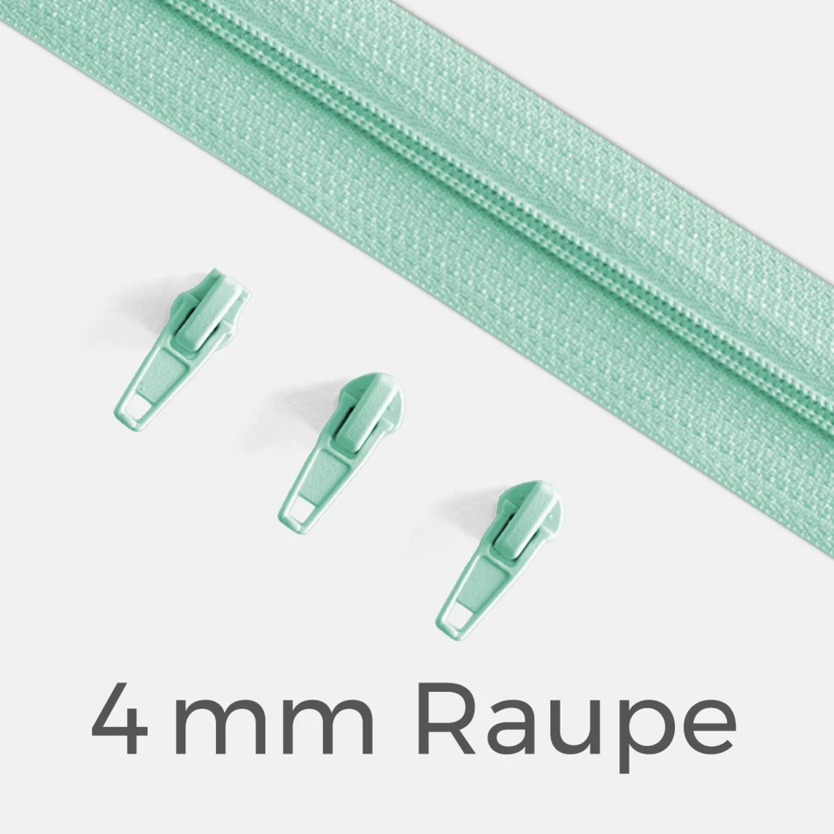 Reißverschluss Endlos Perlonraupe 4mm Zipper Mint D871