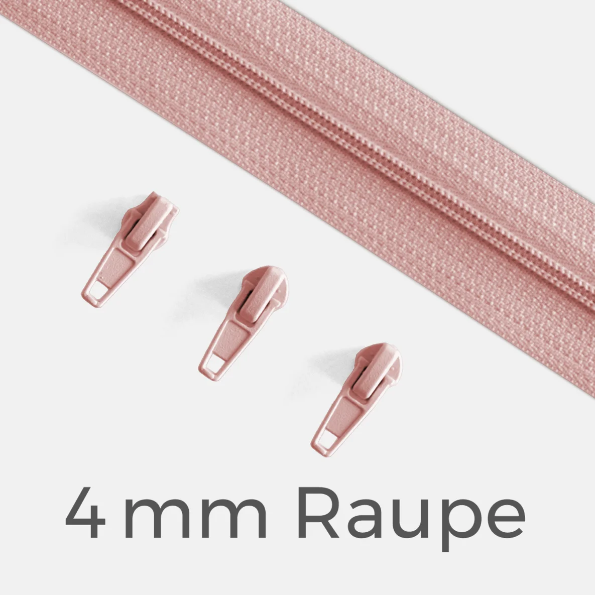 Reißverschluss Endlos Perlonraupe 4mm Zipper Nude D209