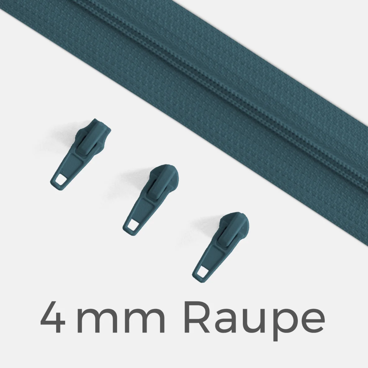Reißverschluss Endlos Perlonraupe 4mm Zipper Petrol D103
