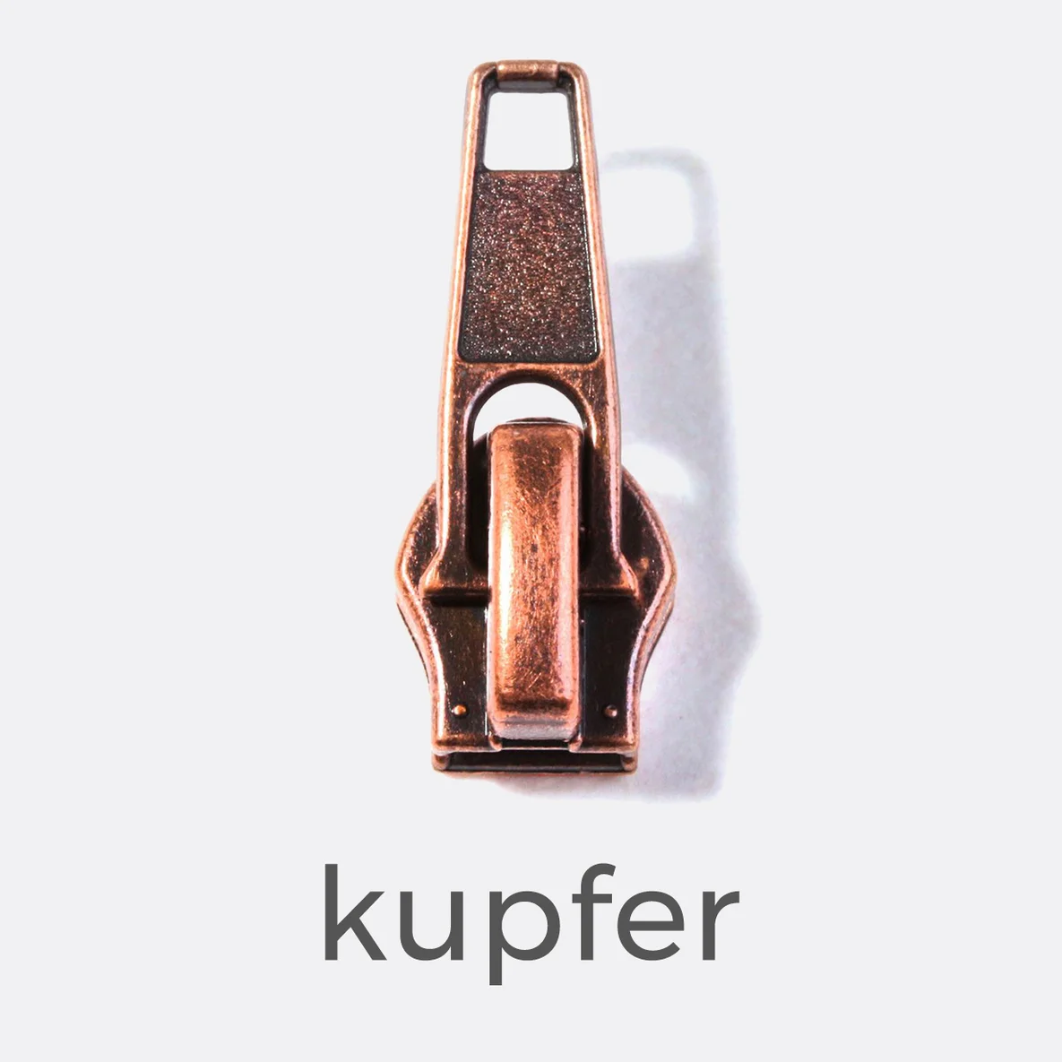 Zipper für metallisierte 6,5mm-Reißverschlüsse in Kupfer