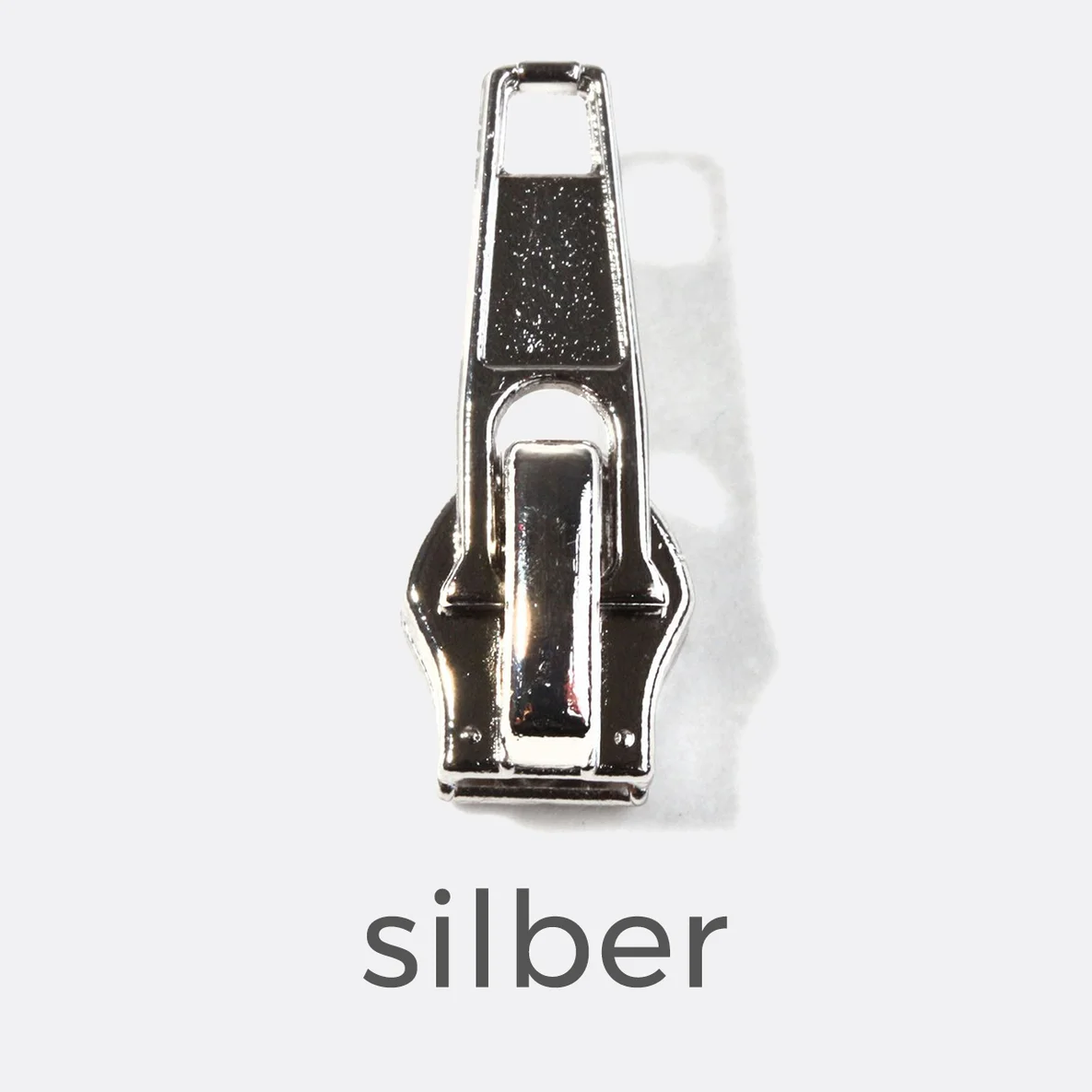 Zipper für metallisierte 6,5mm-Reißverschlüsse in Silber