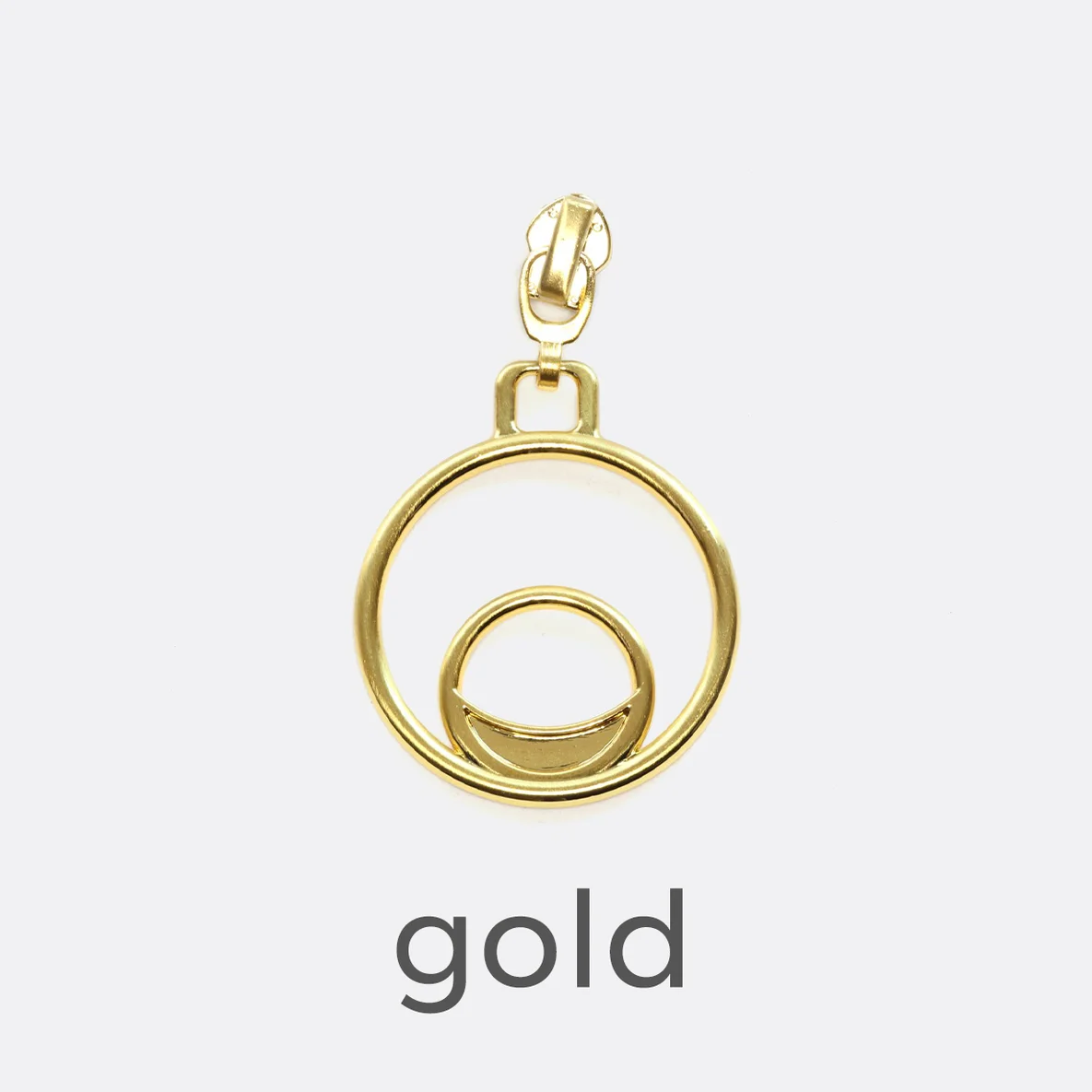 Zipper mit Ring-Anhänger in Gold