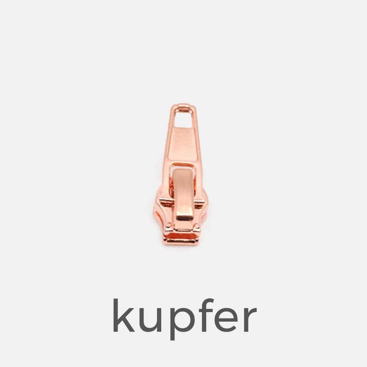 Zipper für 4mm-Endlos-Reißverschluss in Kupfer
