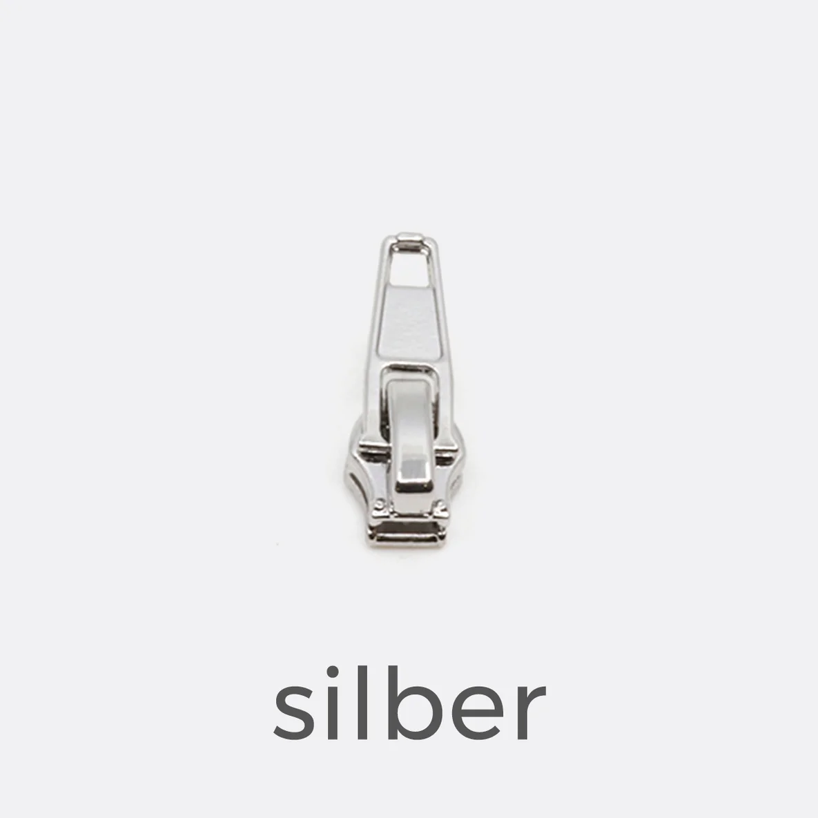 Zipper für 4mm-Endlos-Reißverschluss in Silber
