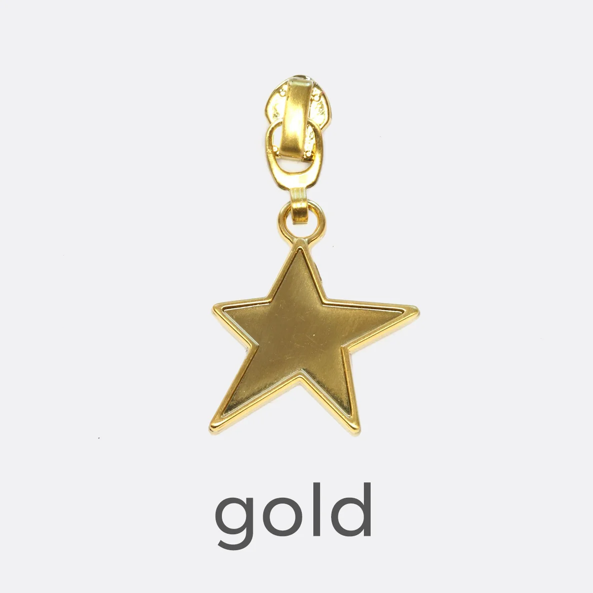 Schieber mit Sternanhänger für 4 mm Reißverschlüsse in Gold