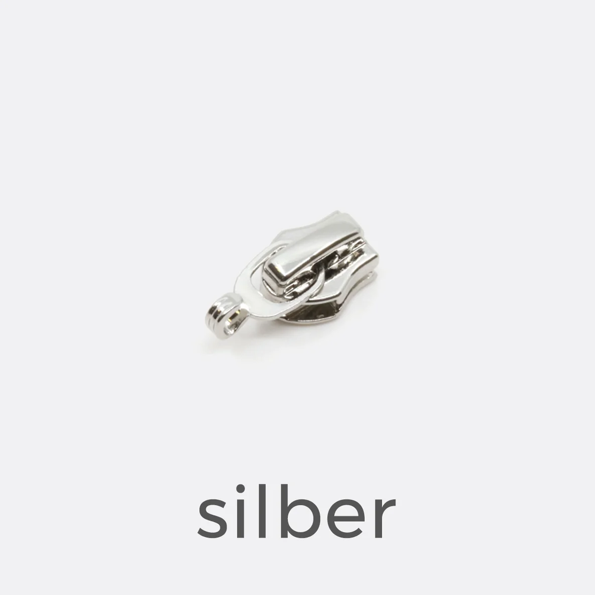 Zipper für Charms in Silber für 4 mm Raupe