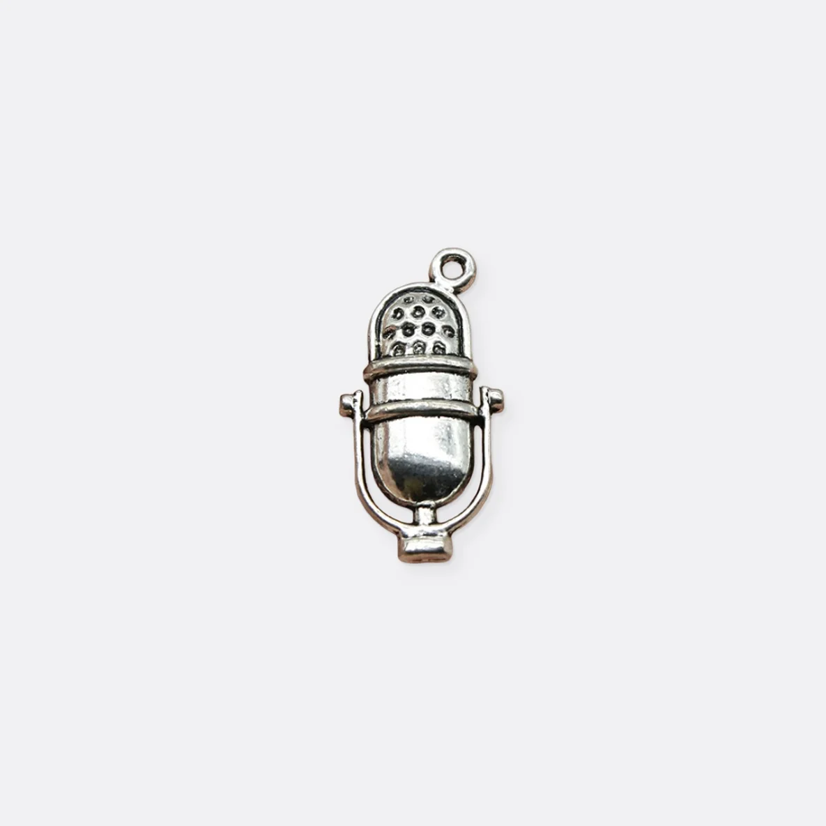 Charm Anhänger Mikrofon Retro Silber 1 Stück