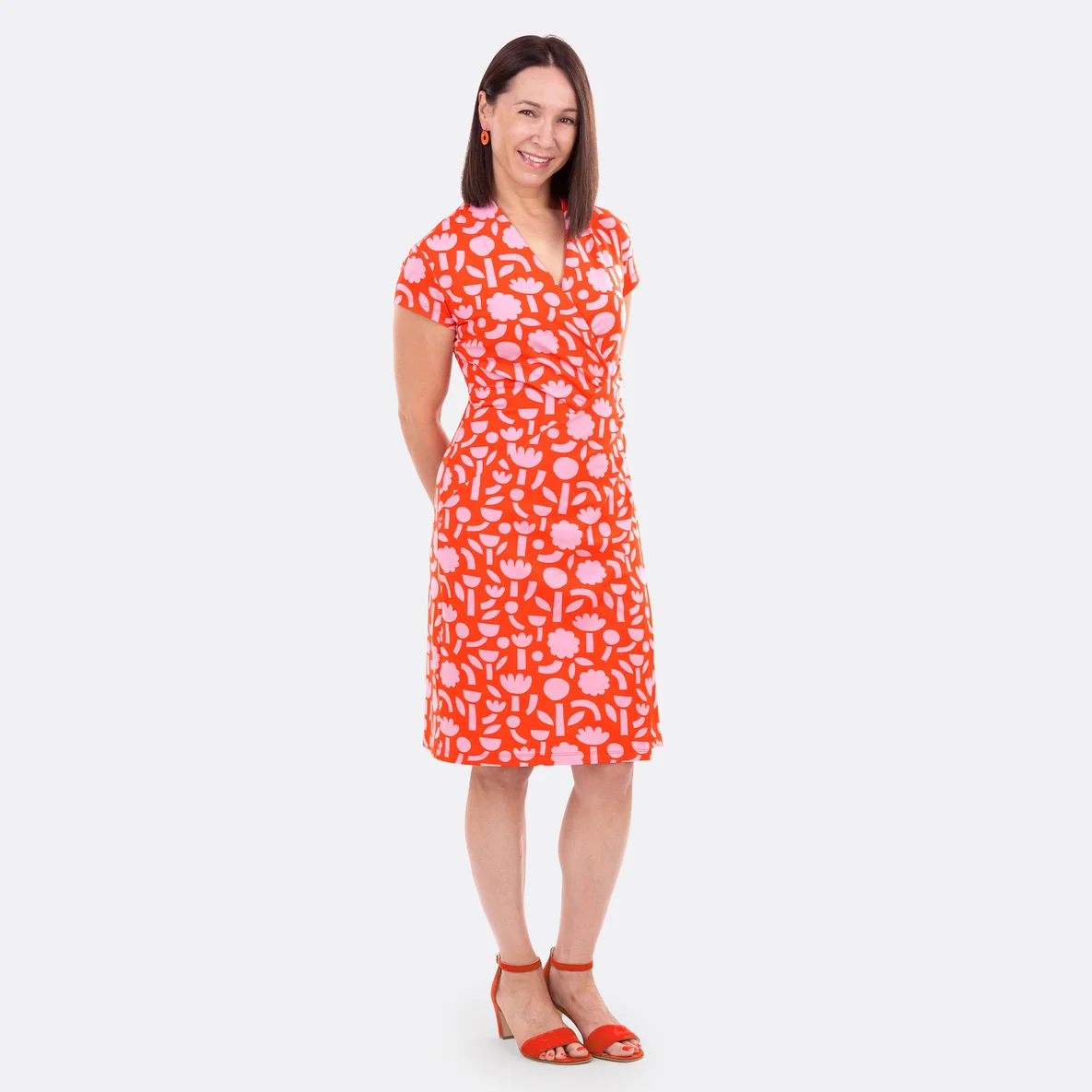 Damen Schnittmuster Jerseykleid "Harper" mit Kelchkragen