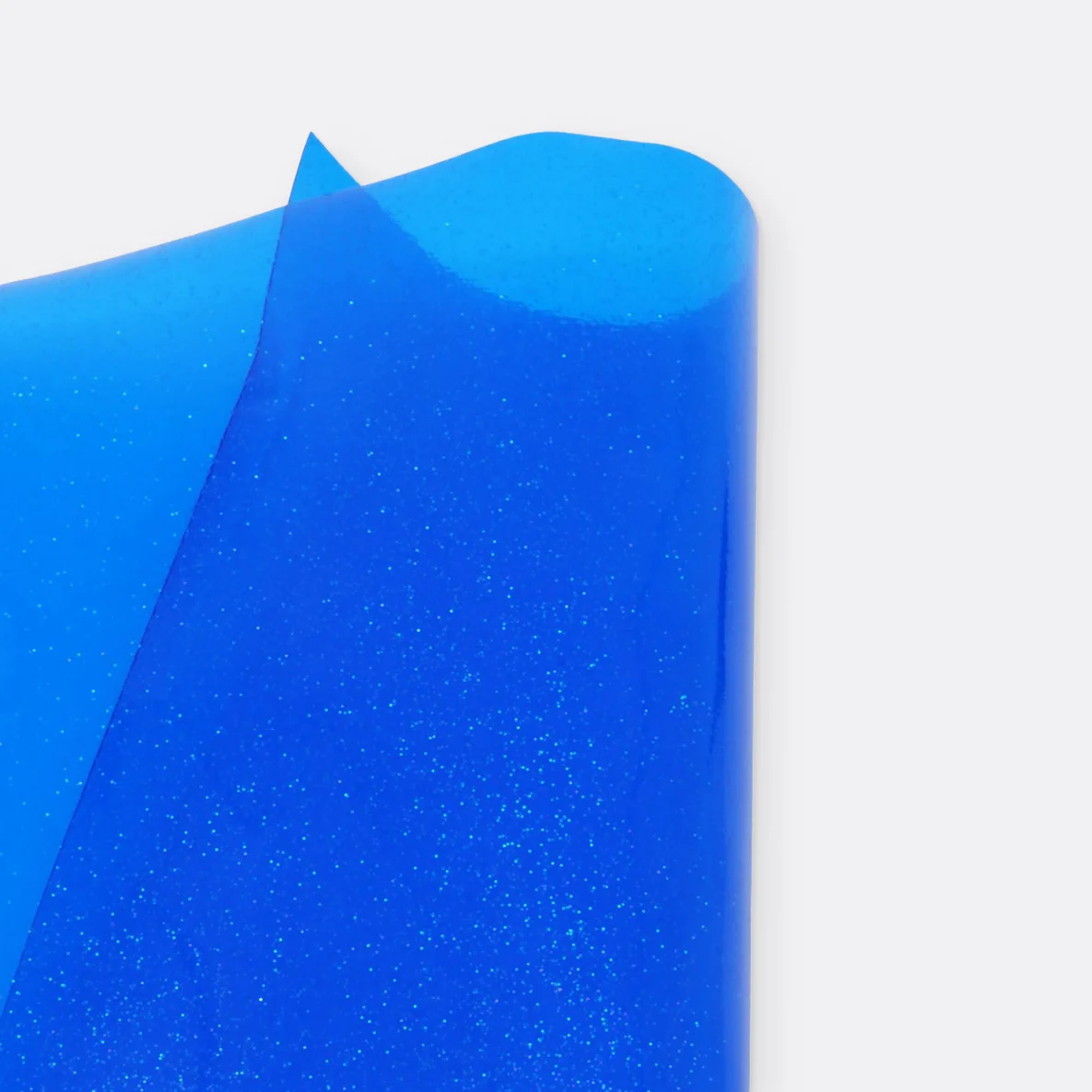 Transparentes Glitter-Vinyl in Blau