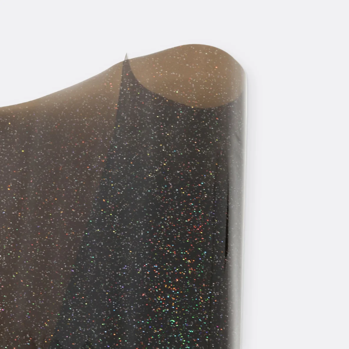 Transparentes Glitter-Vinyl in Schwarz