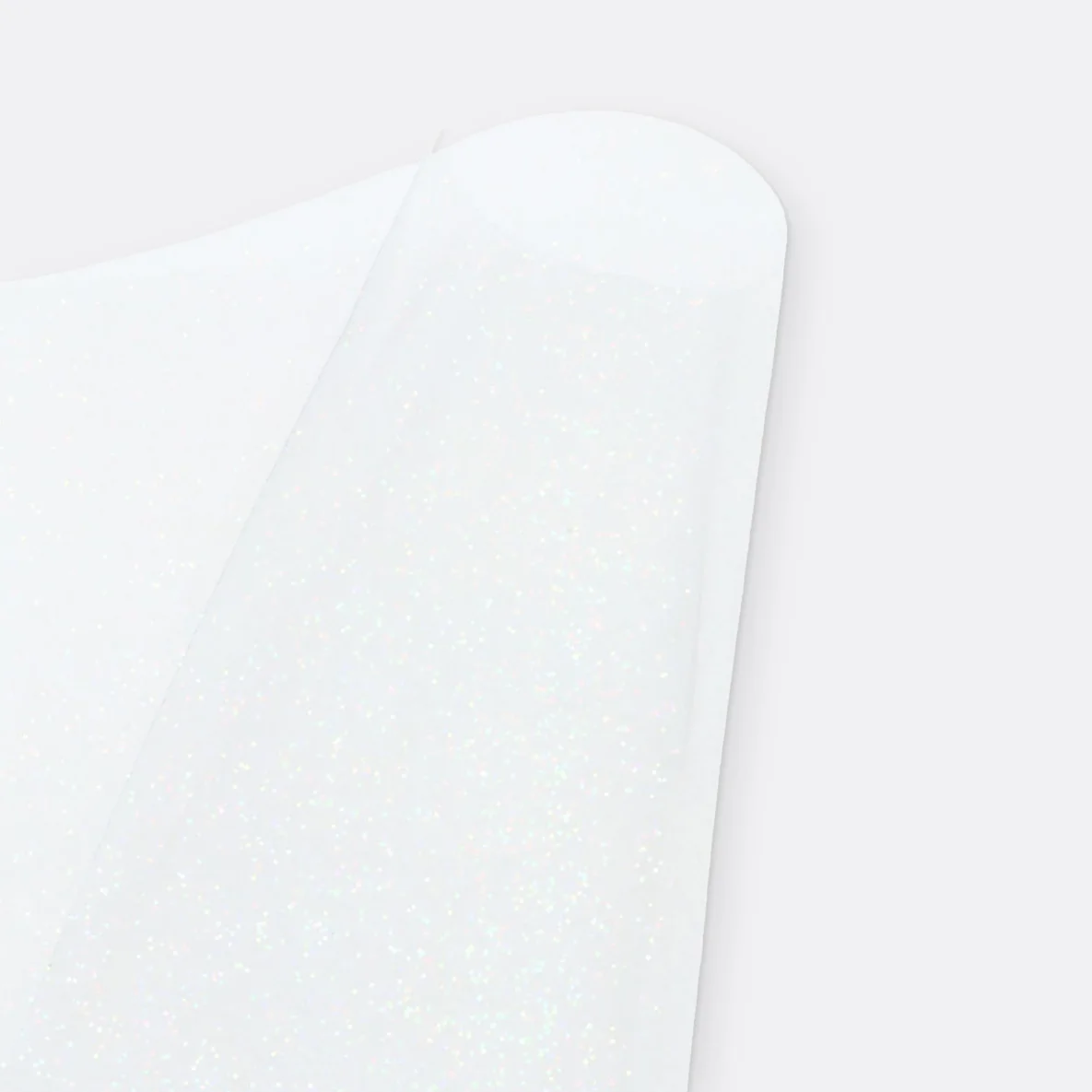 Transparentes Glitter-Vinyl in Weiß