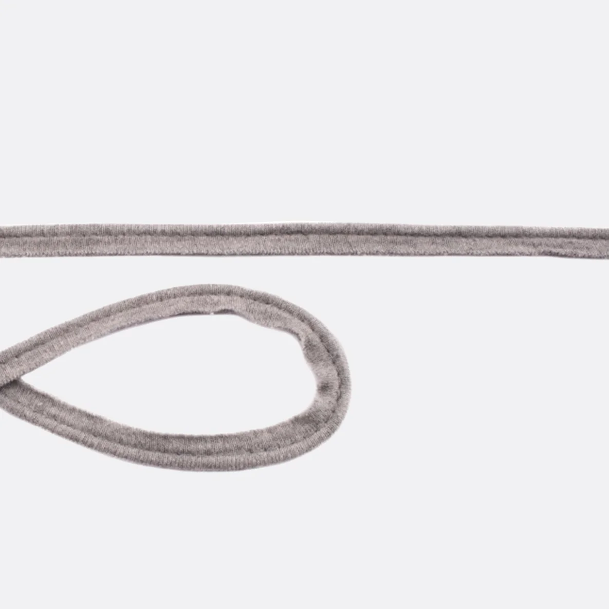 Elastisches Paspelband aus Baumwolljersey in Hellgrau meliert