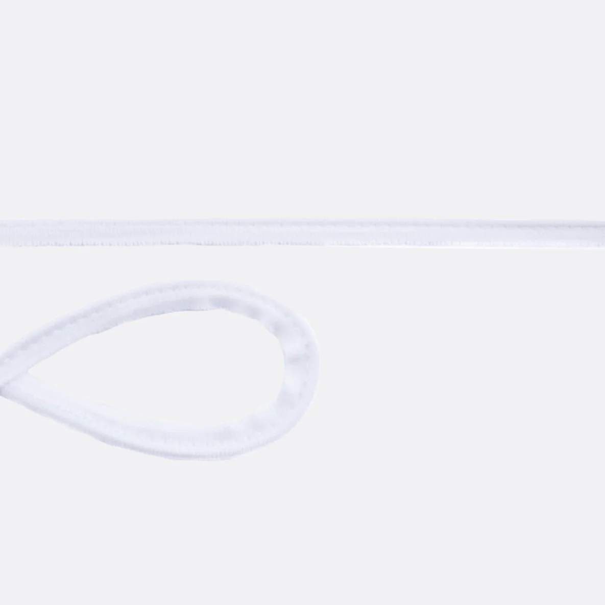Elastisches Paspelband aus Baumwolljersey in Weiß