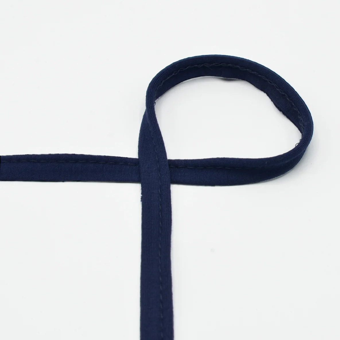 Elastische Biese aus Jersey, 10 mm, in Dark Navy