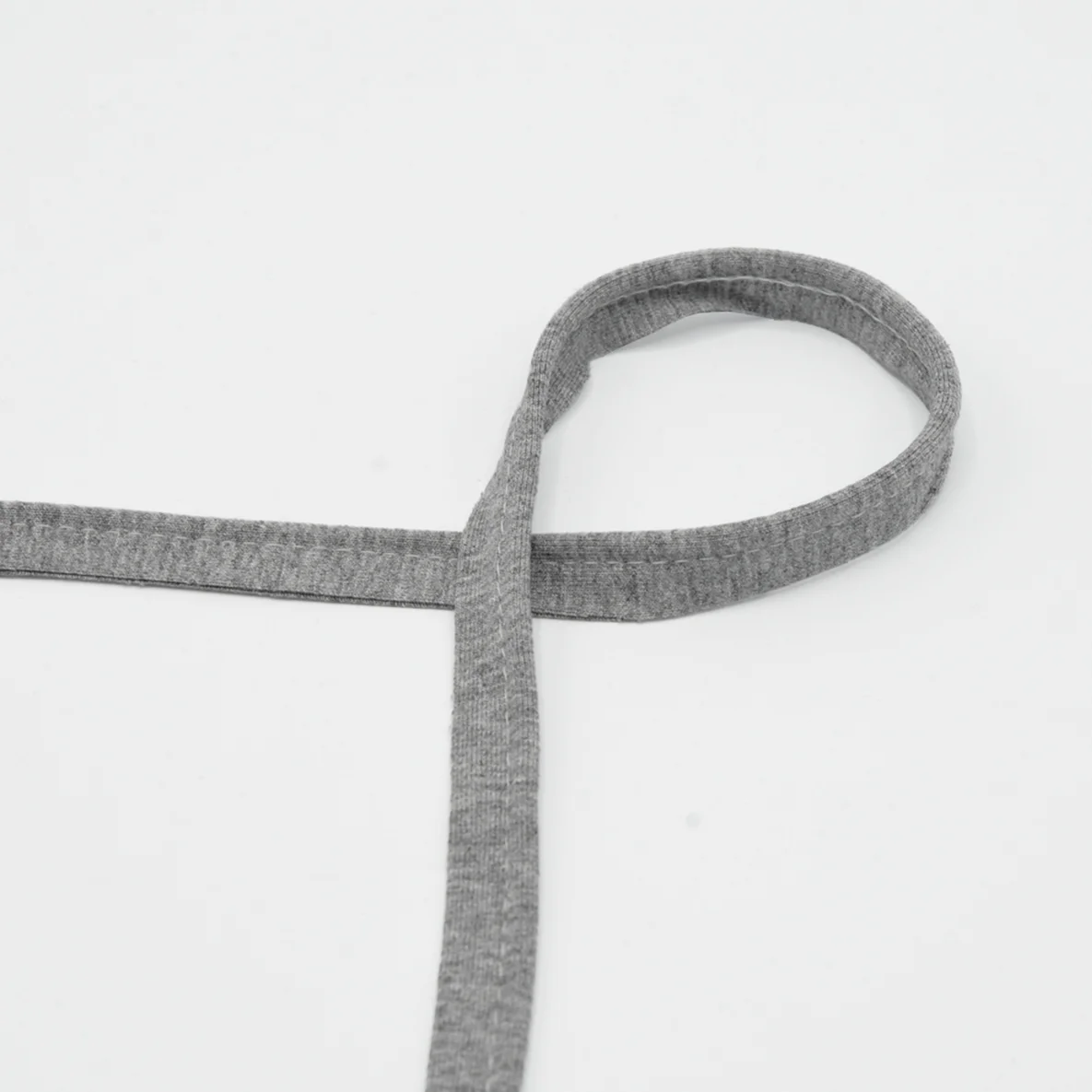 Elastische Biese aus Jersey, 10 mm, in Mid Grey Melange