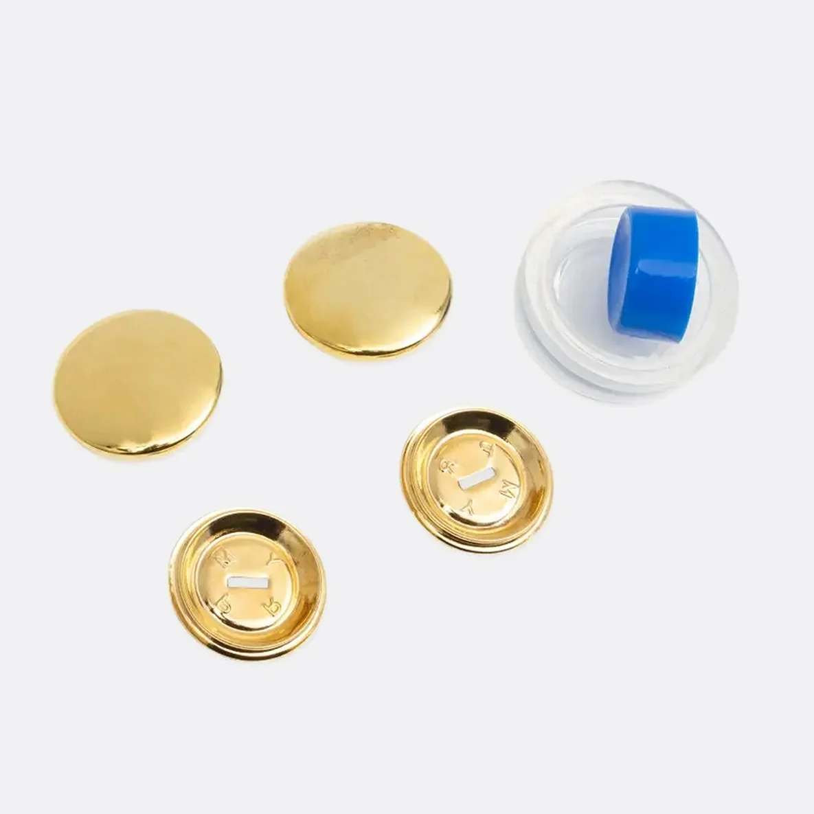 PRYM Überziehbare Knöpfe mit Werkzeug 23mm goldfarbig 4Stück