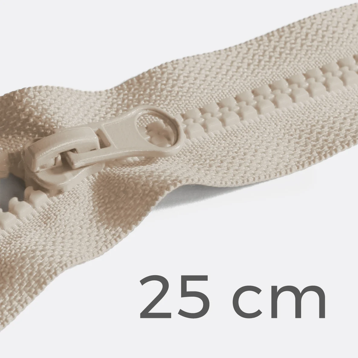 Teilbarer Reißverschluss, 25 cm, in Beige D387