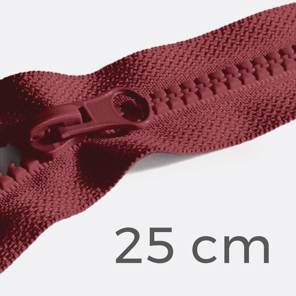 Teilbarer Reißverschluss, 25 cm, in Bordeaux D520