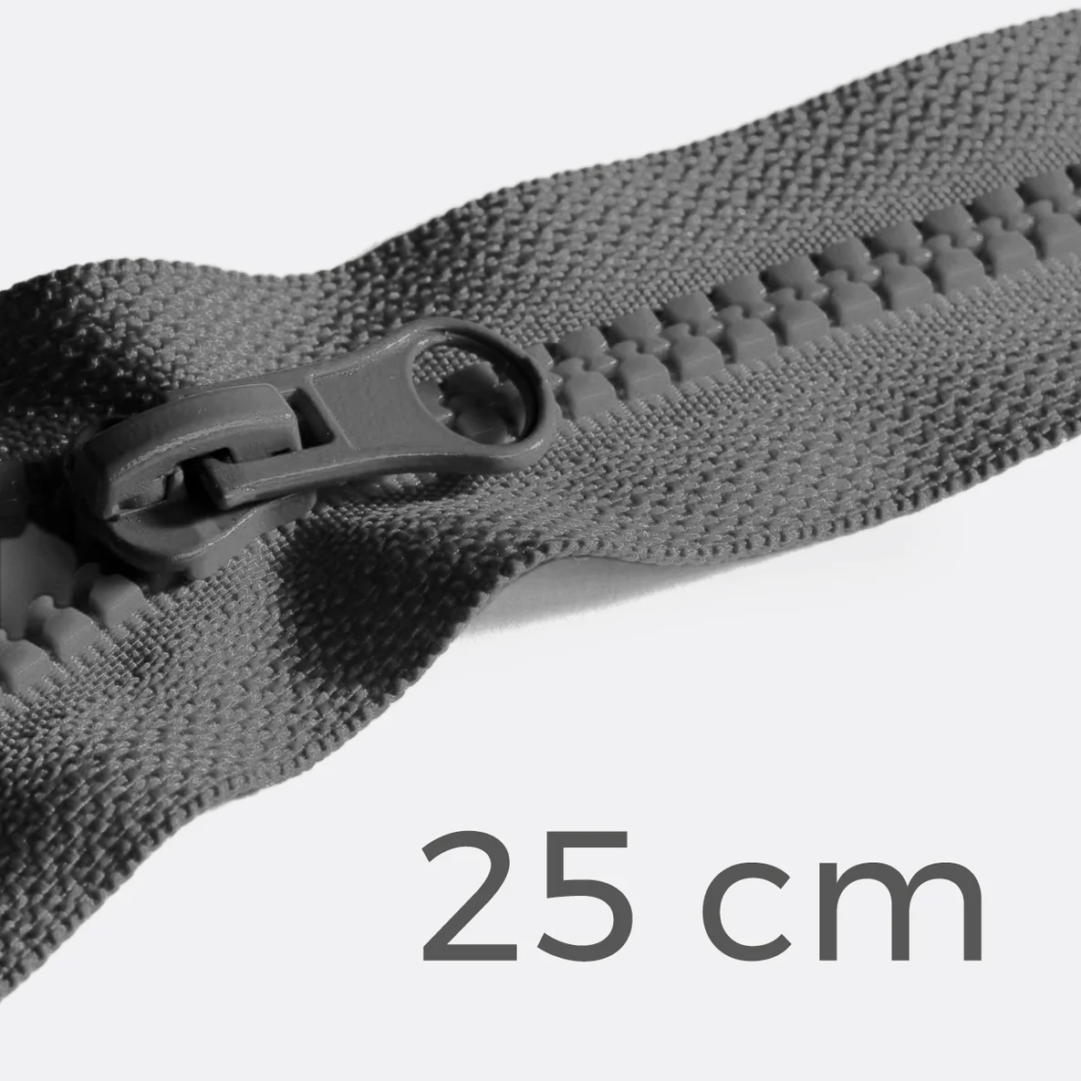 Teilbarer Reißverschluss, 25 cm, in Dunkelgrau D306