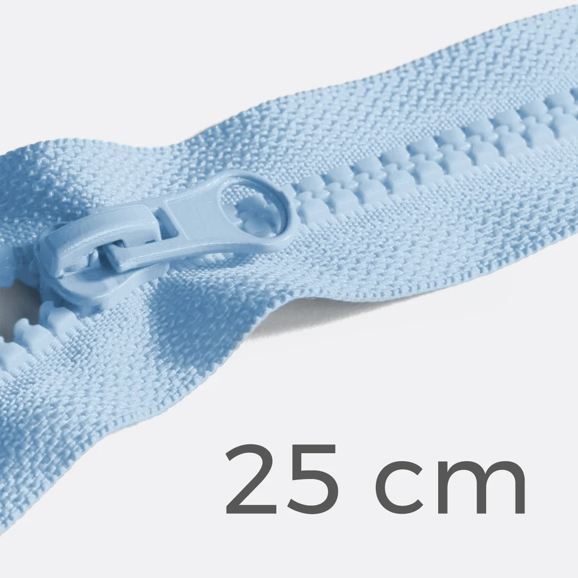 Teilbarer Reißverschluss, 25 cm, in Hellblau B20